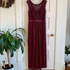 David’s Bridal bridesmaid dress - wine.